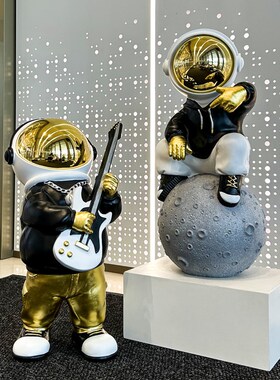 嘻哈电镀面罩音乐太空人r大摆件音乐酒吧KTV琴行橱窗展示台装饰品