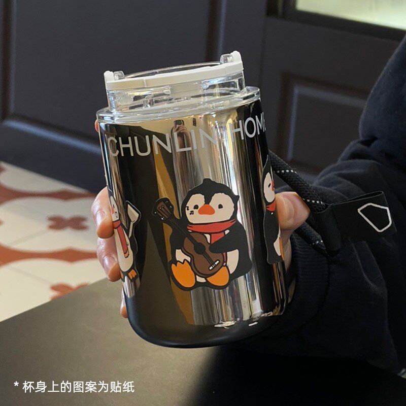 章鱼小姐的杯子高颜值保温水杯男女316不锈钢直饮便携陶瓷咖啡杯