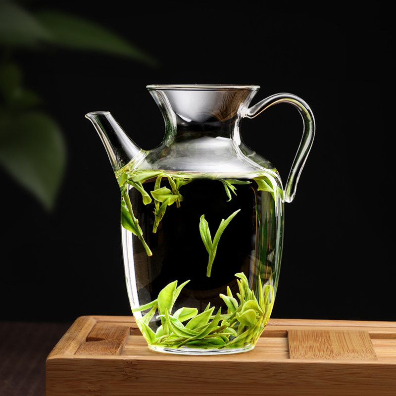 绿茶泡茶器玻璃美人壶仿宋执壶龙井专用茶具功夫茶小茶壶一人用单