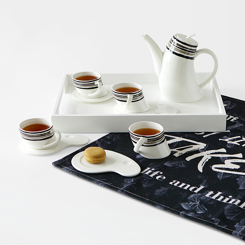 北欧简约欧式骨瓷咖啡具高档陶瓷红茶壶杯精致英式下午茶茶具套装