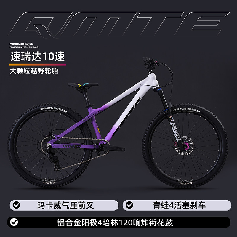 旗美特坦克350pro土坡AM山地自行车铝合金气压龟兔减震变速动作车