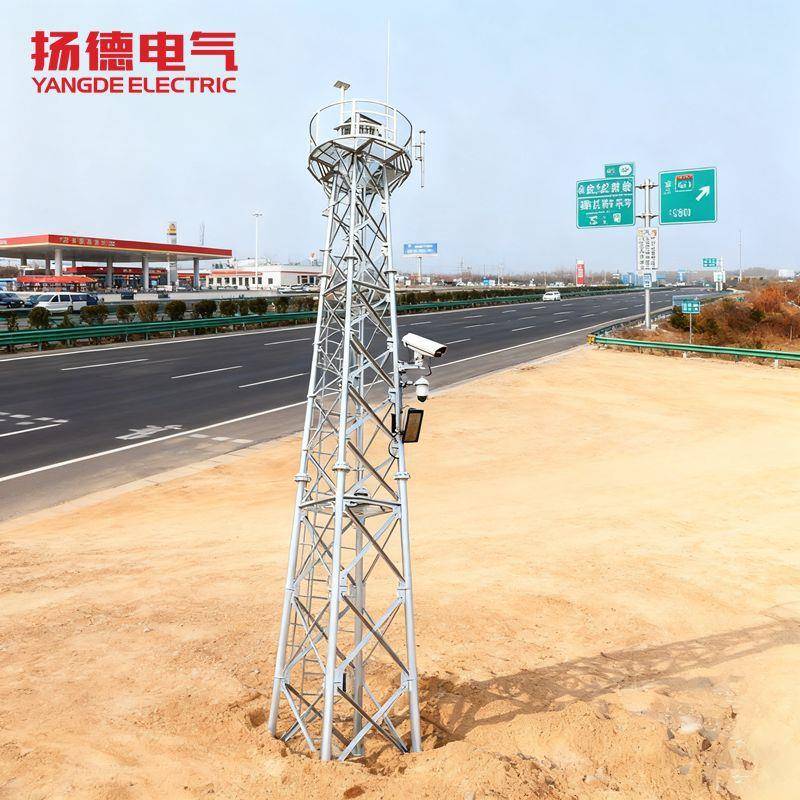 监塔道路监控塔监测车高流量钢结镀锌草原景区层5控平台监控铁构