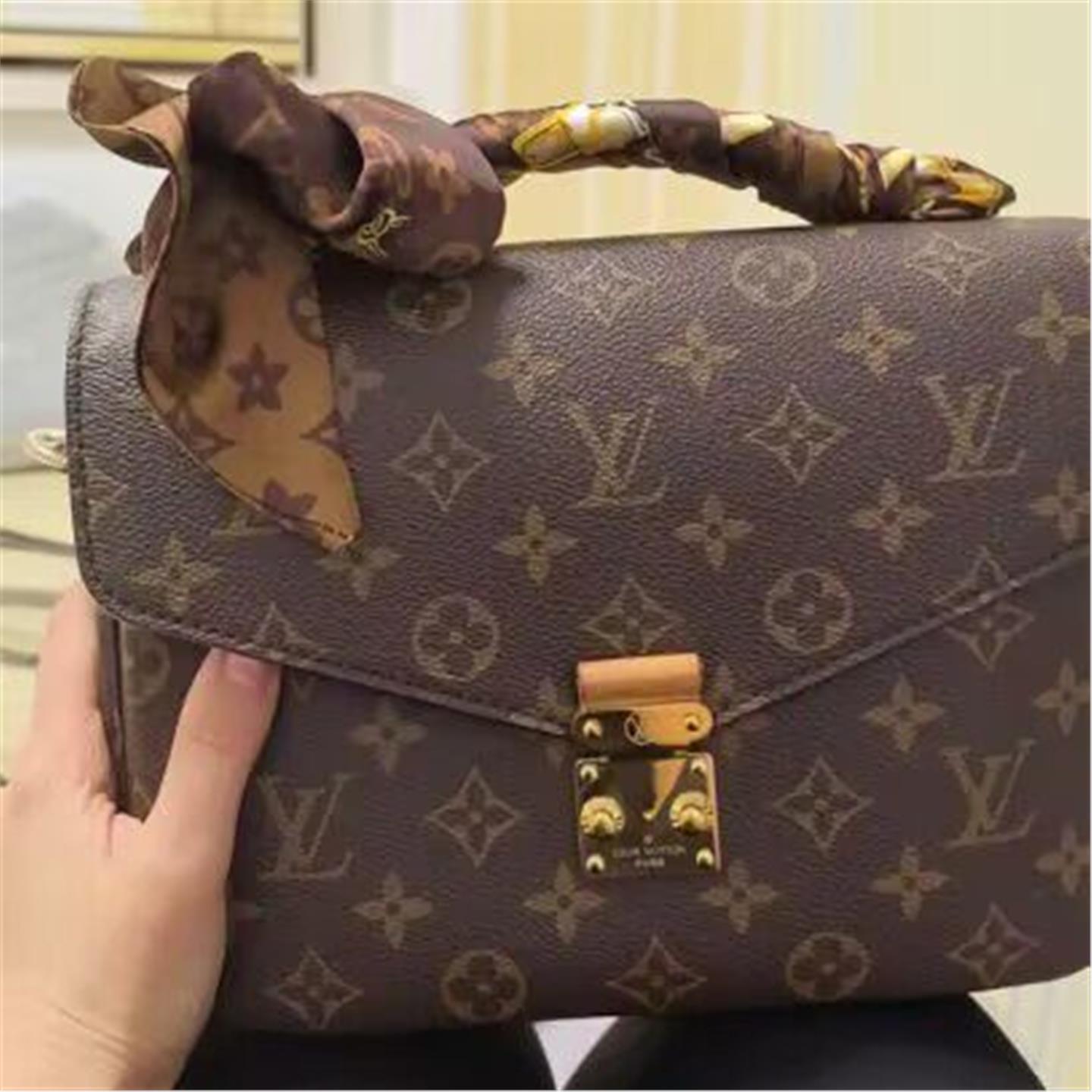 LV&GEDETE 绑包老花丝巾长条丝带邮差包手柄丝带围巾包包缠带车挂