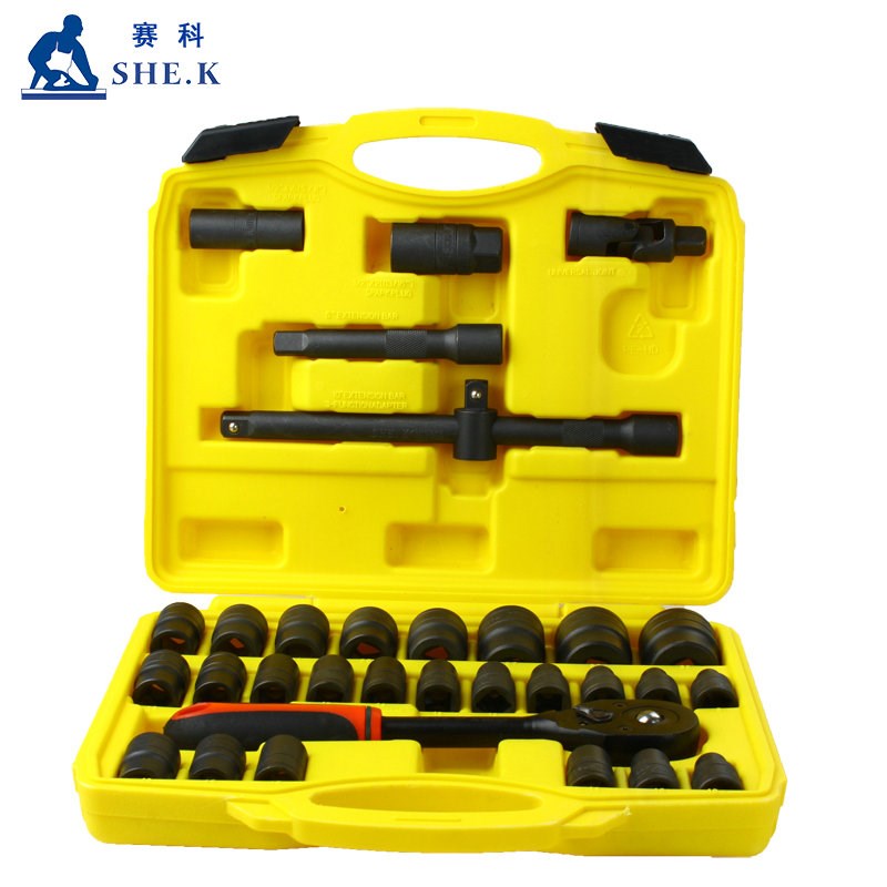 赛科工具32件套筒棘轮扳手组套 汽车维修汽修工具套装车载工具箱