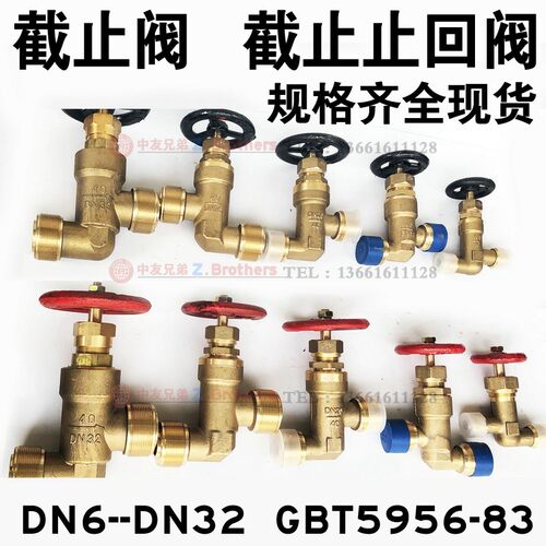船用截止止回阀停止阀DN6 DN10 DN15 DN20 DN25 DN32 GBT 595 596