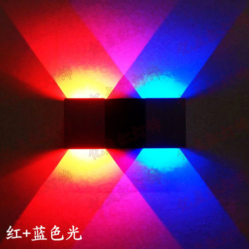 现代简约LED壁灯 卧室床头灯双头灯 酒吧ktv彩灯走廊过道墙楼梯灯