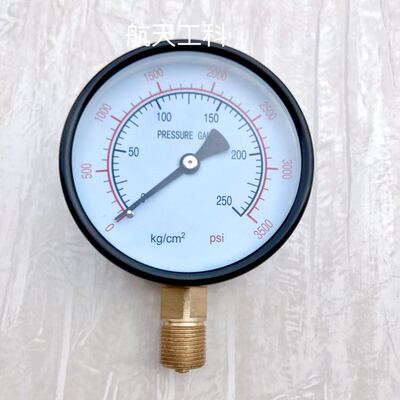 双刻度压力表 Y100 0~250kg/cm2 3500psi 直径100mm 螺纹M20x1.5