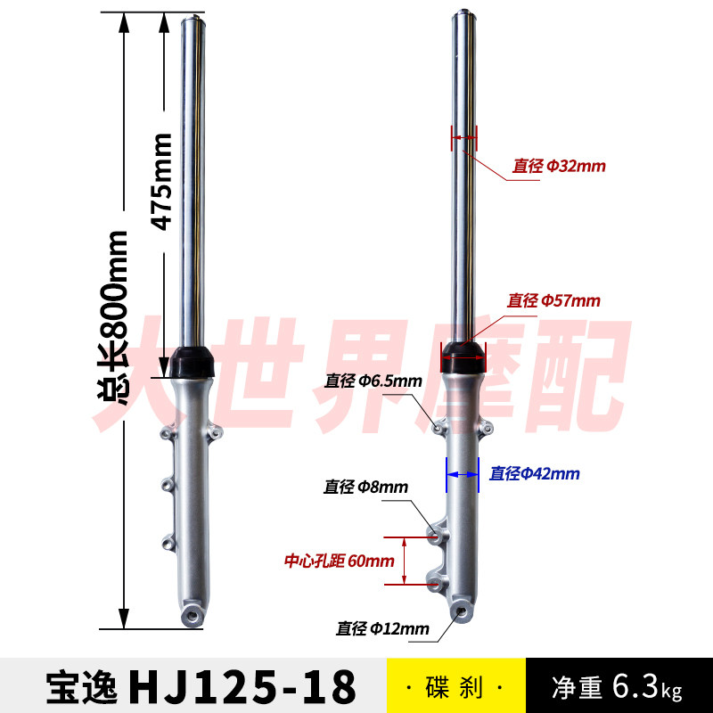 适用于豪摩托车爵宝逸HJ125-18 HJ150-11-11A前叉 前减震 碟刹