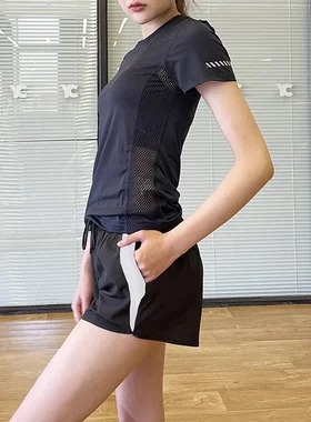 2026夏季新款运动套装女显瘦网纱瑜伽服弹力健身衣速干跑步S-3XL