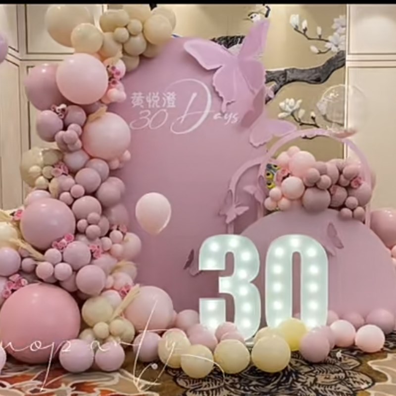 生日装饰场景布置高级感成人礼女孩18岁KT板背景墙粉色蝴蝶围感