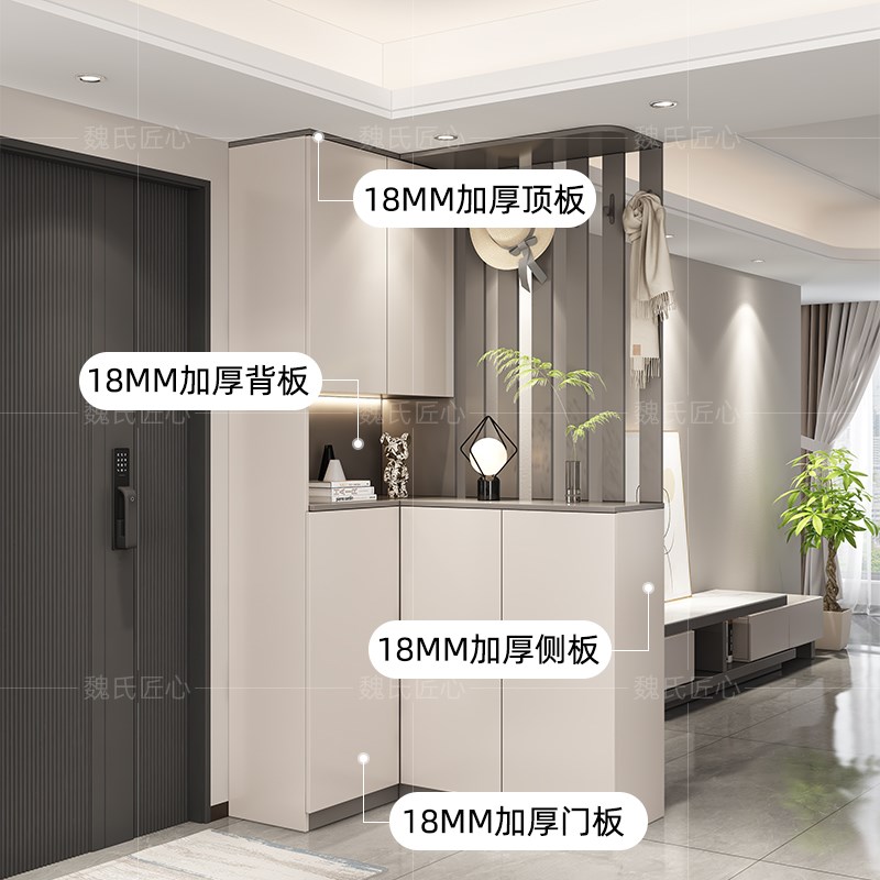 鞋柜玄关柜一体家用门口转角L型入户储物柜客厅隔断屏风酒柜收纳