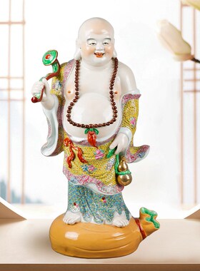 大肚笑弥勒佛菩萨摆件招财佛像供奉家居用客厅玄关办公室乔迁礼品