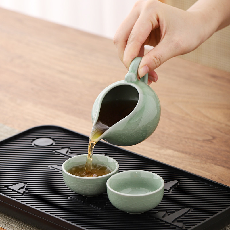 哥窑旅行茶具套装便携式温茶炉功夫茶具户外家用蜡烛温茶器暖茶炉