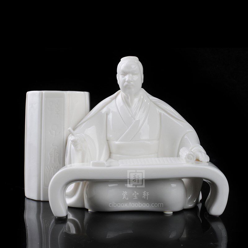 孙子笔筒德化陶瓷文房用品办公室书房个性笔筒名家大师礼品摆件