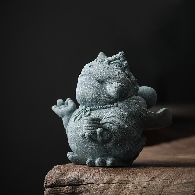 宇轩 茶宠金蟾摆件掐指一算鱼缸造景祥瑞蛤蟆装饰创意茶盘配件