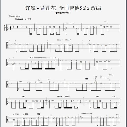 许巍《蓝莲花》改编Solo曲全谱 电子版 伴奏 谱