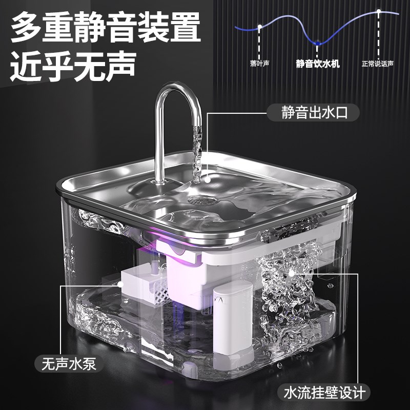 宠物猫咪狗狗自动饮水机饮水器喂水器喝水器流动自动循环不插电猫