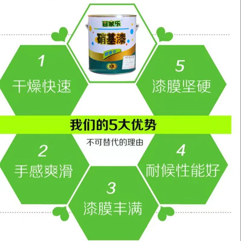 硝基漆家具漆木器木工清漆亮光哑光快干大红白色黑色透明腻子