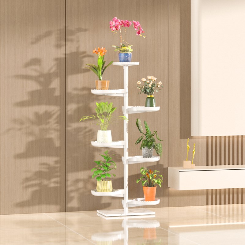 花架阳台客厅置物架新款室内落地极简铁艺悬挂鸟笼电视柜旁花架子
