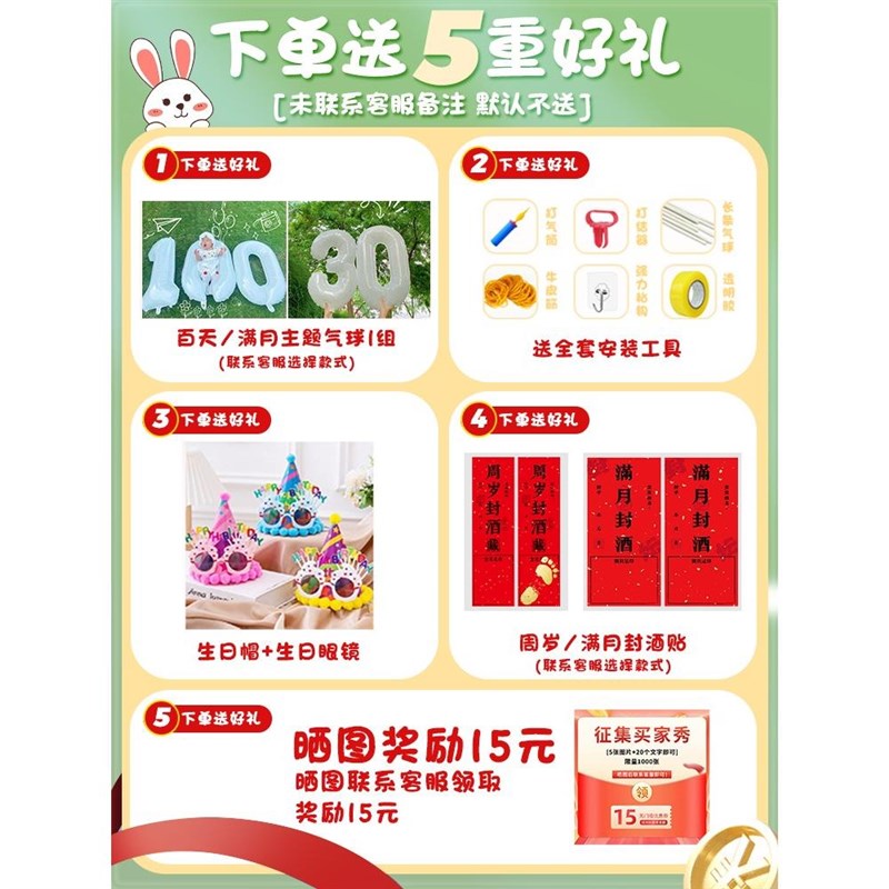 儿童男女孩宝宝周岁生日装饰场景布置百天满月气球kt板背景墙定制