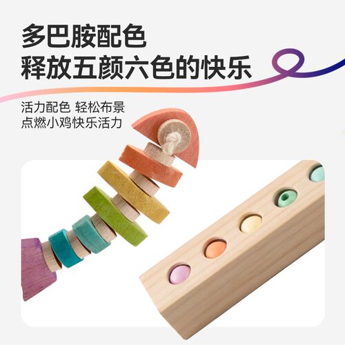 优嗖鹦鹉站棍啃咬木块多用站棍站架纯实木益智发泄鸟玩具玄凤牡丹