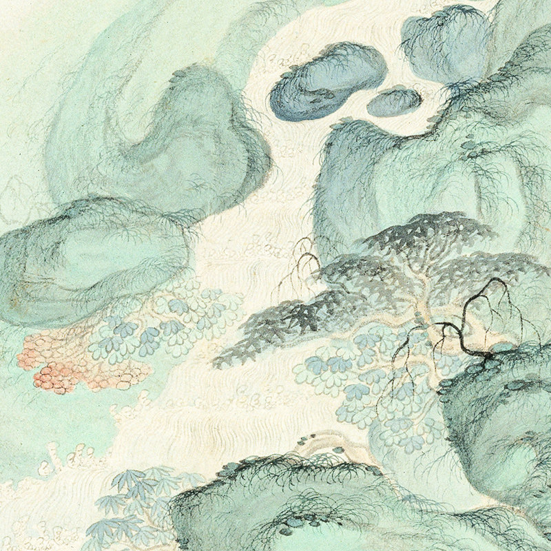 黄山水墨挂画实木框新中式床头横版原木风民宿卧室客厅日式装饰画