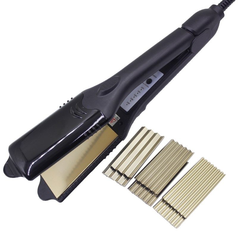 4合1直发夹板多功能换板直发器蓬松玉米须烫卷发器理发店专用110V