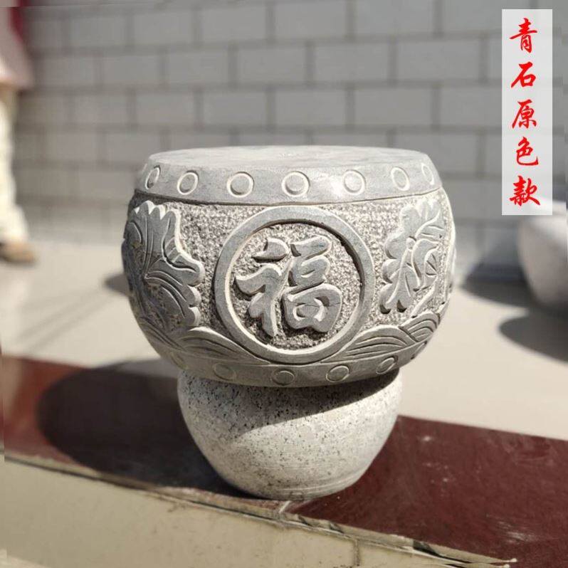 青石石鼓石墩子石雕柱顶石石墩空心柱墩石柱礅木柱底座柱墩子基石