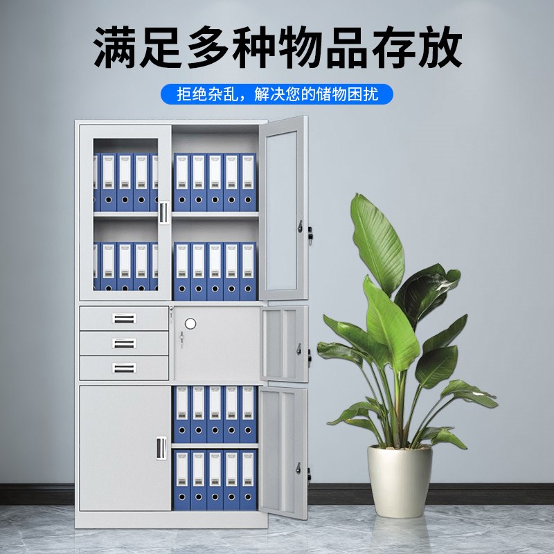 办公室文件柜铁皮柜财务凭证资料柜带锁档案柜员工储物柜更衣柜子图片