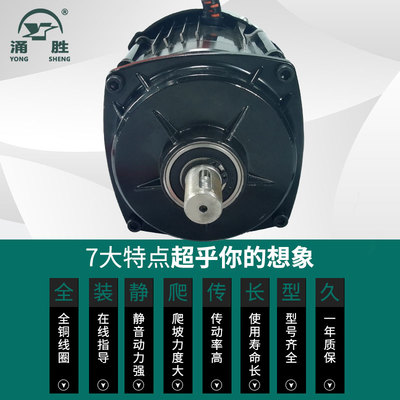 直流无刷电动三轮车电机链条蟹塘割草机输草机爬楼梯48V500W设备