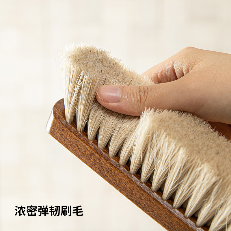 霜山马毛扫床刷家用床上卧室清洁用品车内除尘长柄榉木软毛刷子