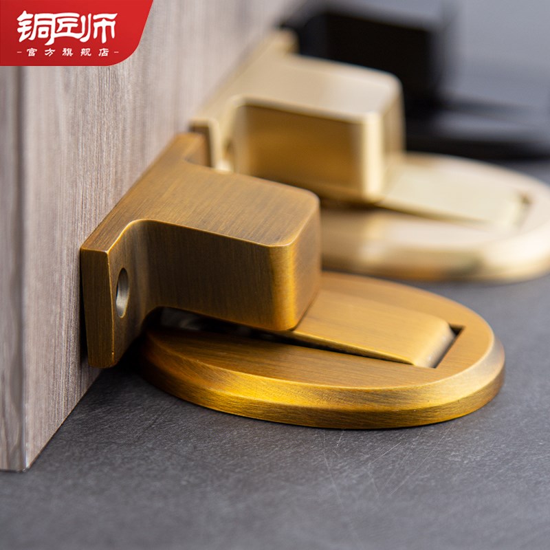 铜匠师门吸黄铜打孔门后地吸磁吸卫生间房间门墙吸门阻静音门碰
