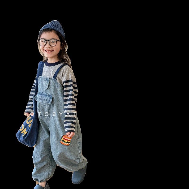 儿童牛仔背带裤男童长裤女童休闲裤裤子宝宝2024春夏季新款童装