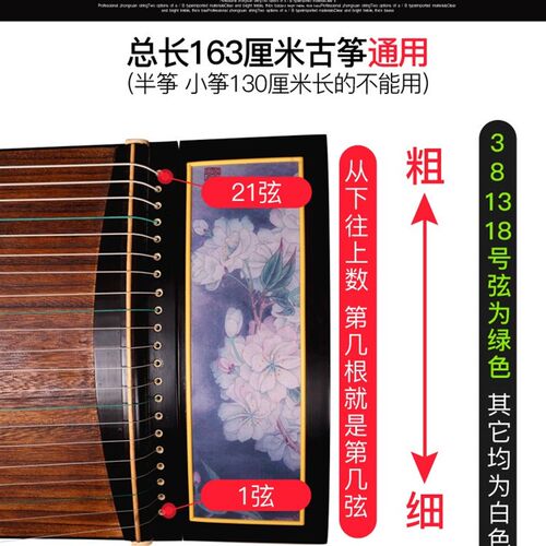 古筝琴弦线专用1-21全套古筝弦1-10号专业演奏a/b型163cm标准通用