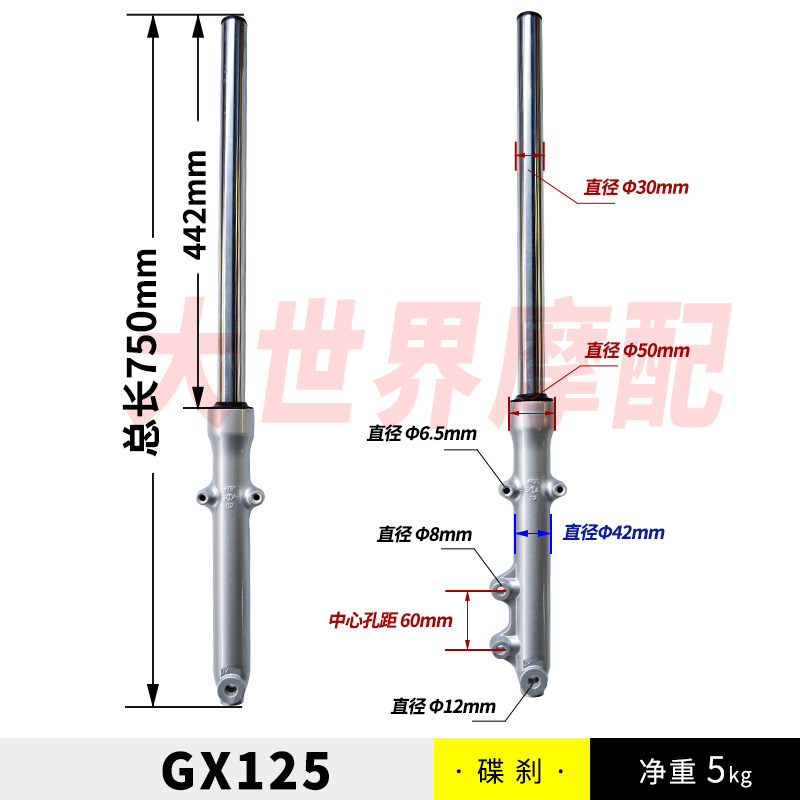 适用金城铃摩托车木 SJ125-A-B碟/鼓刹 前避震GX125前减震器 前叉