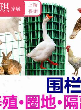 防护栏钢丝网硬塑养殖网农用户外格网围网30米长花园建筑施工包塑