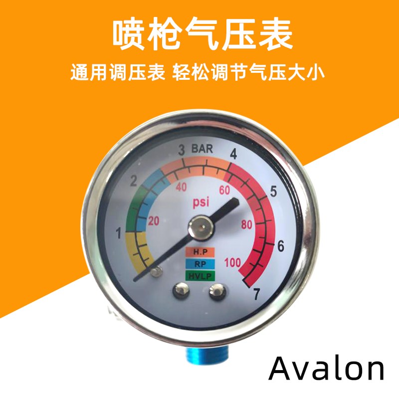 台湾Avalon亚洲龙喷枪气压表喷枪枪尾进气调节稳压阀调压表压力表