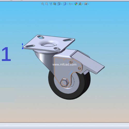 2寸万向轮和带刹车万向轮sw零件图3D模型含参数可编辑【502】