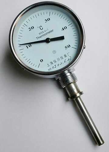 双金属温度计 wss-411 thermometer 100mm 0-50度 100度 径向