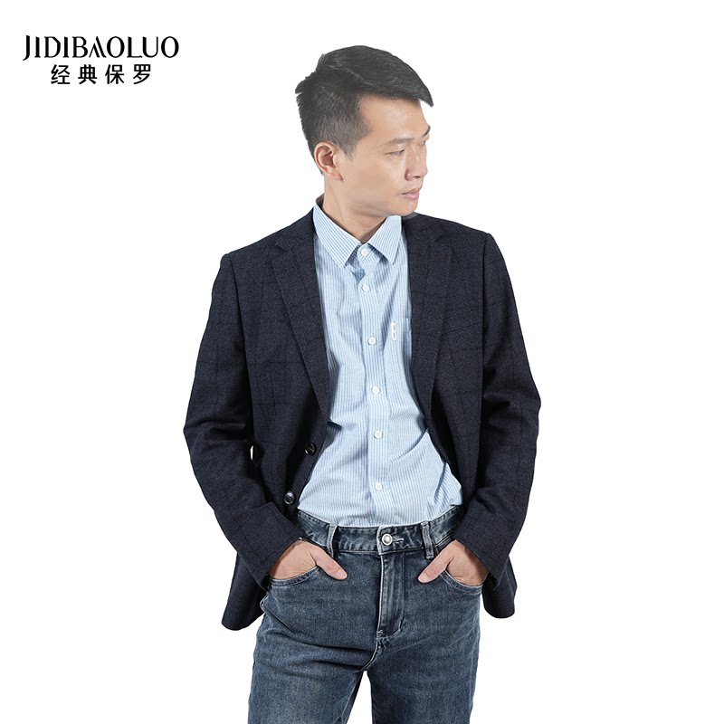JIDIBAOLUO经典保罗商务休闲西服男单排扣通勤职场西装外套