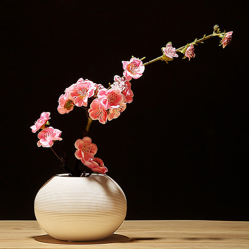 陶瓷花瓶插花干花摆设中式复古手工陶罐家居M餐桌装饰花瓶摆件客