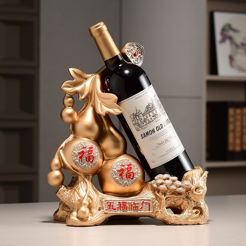 葫芦福子摆件斜放葡萄酒架酒店酒馆酒柜装饰摆件红置放架收纳架子