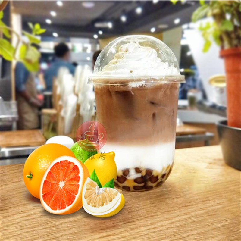 U型光杯胖胖杯网红杯透明塑料杯饮料果汁奶茶杯子95口可定制logo