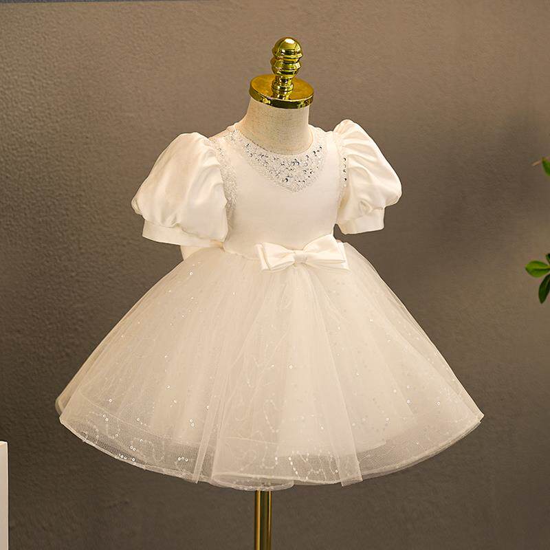 女童公主裙洋气女孩花童婚纱裙主持人钢琴比赛演出服儿童高端礼服