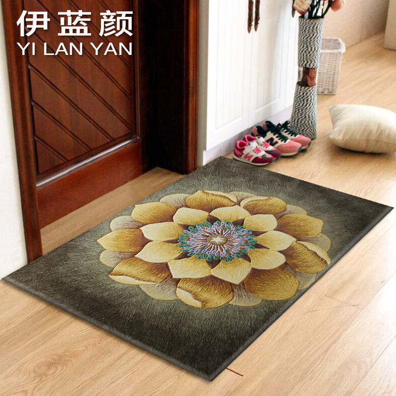 伊蓝颜羊毛地垫进门定制欧美式加厚密门厅飘窗玄关卧室入户地毯
