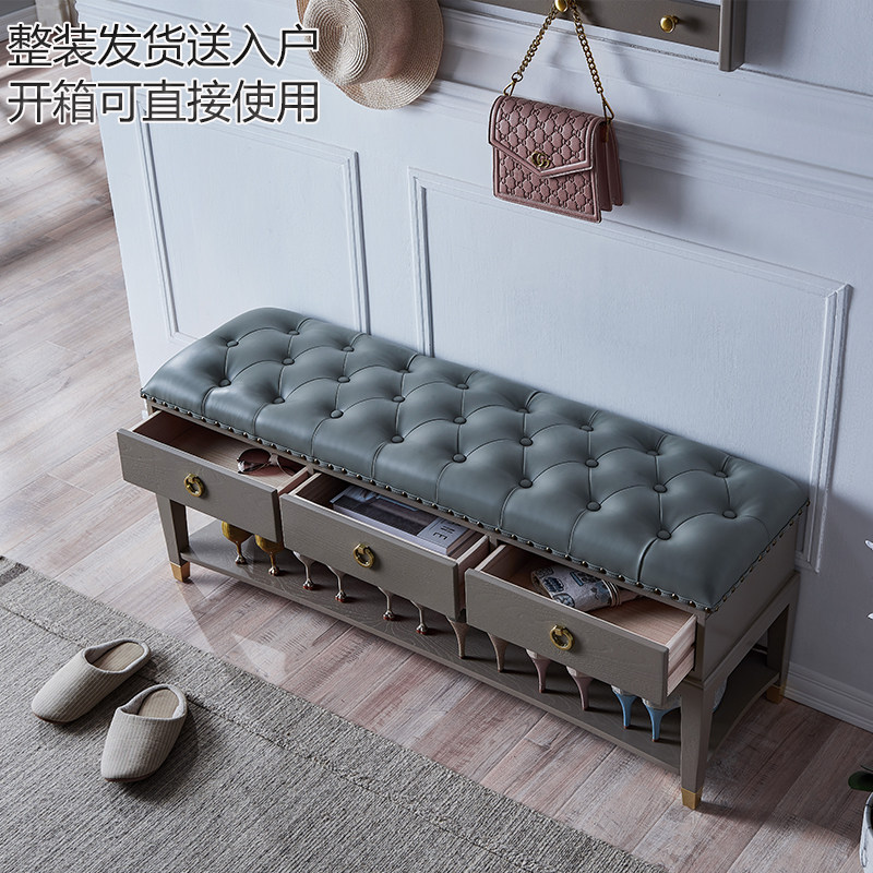 鞋凳家用穿鞋凳子门口可坐鞋柜试鞋凳沙发凳实木鞋柜凳轻奢换鞋凳