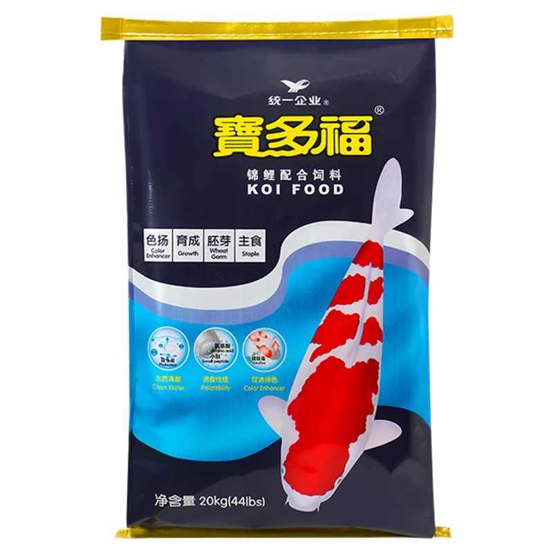 统一宝多福锦鲤鱼饲料40斤不浑水通用型鱼粮专用增肥增色育成鱼食