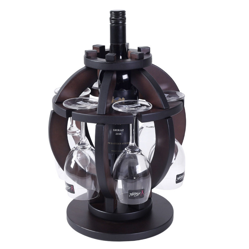 欧式红酒架摆件红酒杯架倒挂酒瓶实木创意葡萄酒架展示架客厅装饰