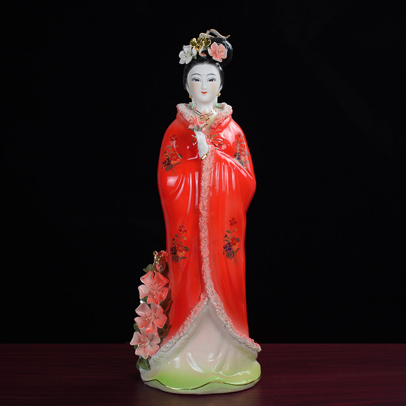 陶瓷桃花仙子桃花娘娘梅花仙子神像佛像家居客厅工艺品摆件装饰品