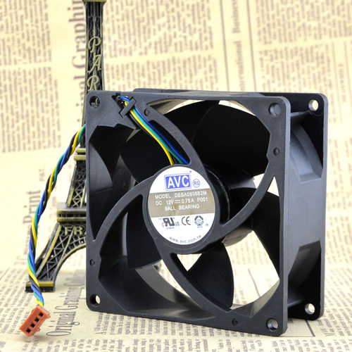 AVC 9cm 9厘米 四线PWM CPU温控双滚珠高风压大风量机箱风扇9038